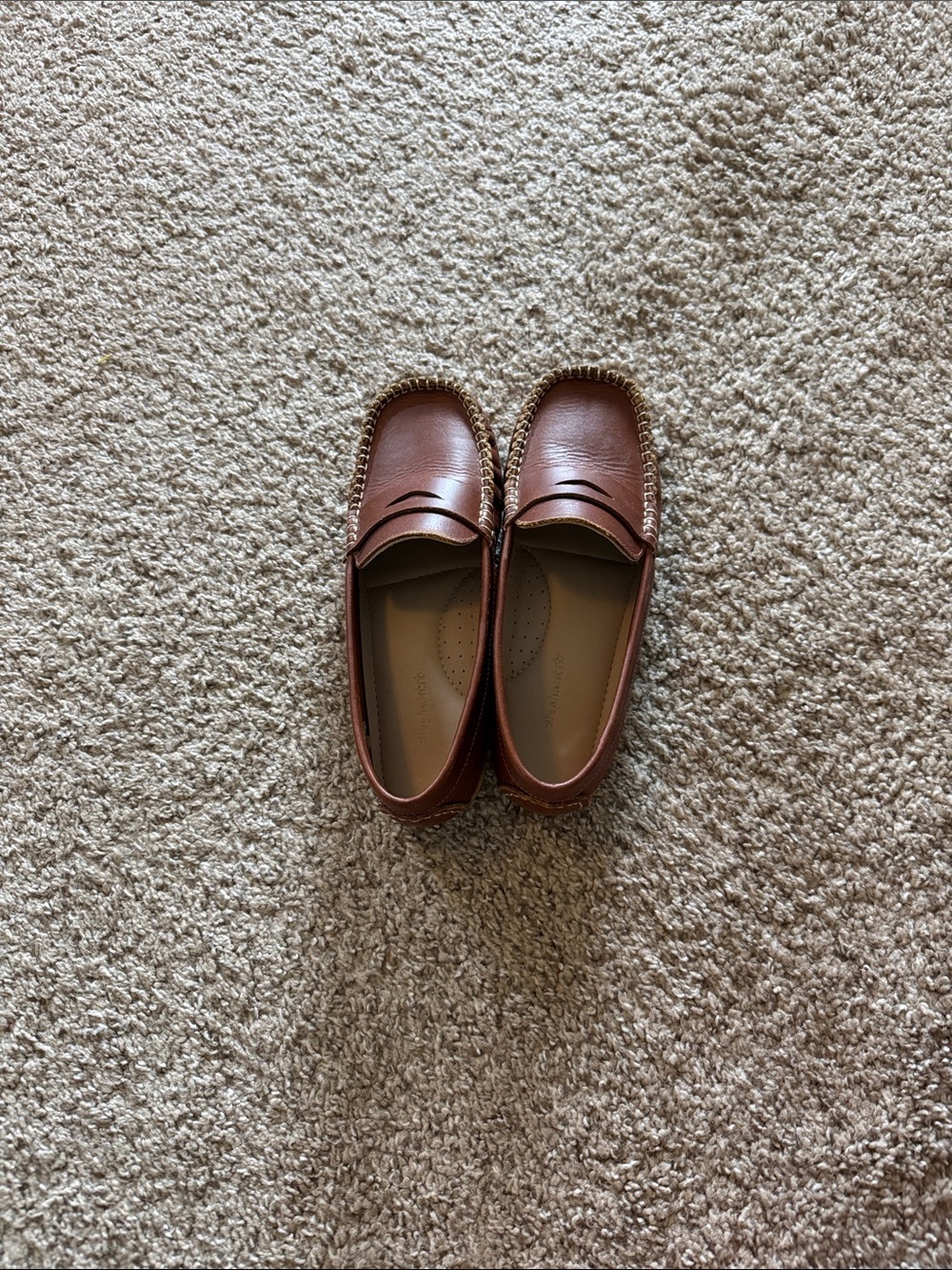Elephantito Brown Kids Leather Penny Loafers